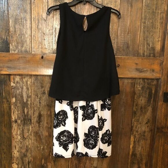 Sami & Jo Sz S Black Sleeveless Flowy Large Floral Rose Summer Dress - Picture 5 of 6